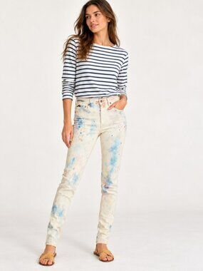 Polo Ralph Lauren Paint Splatter High Rise Skinny Ankle Jeans 26